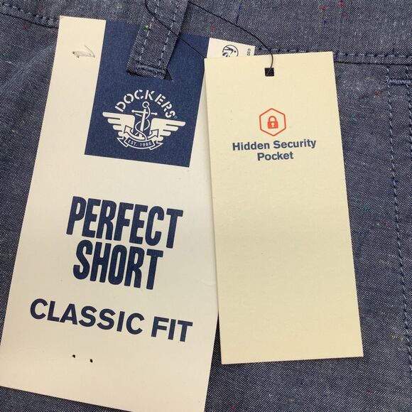 Dockers Mens Perfect Short Classic Fit Shorts Blue Size‎ 36 NWT - Picture 7 of 12